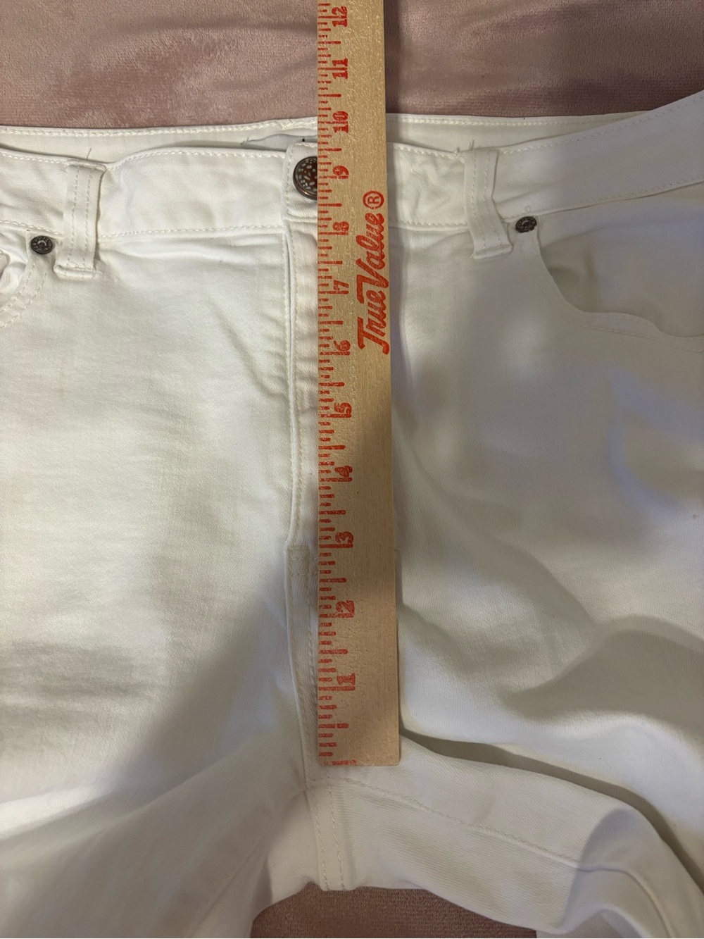 CAbi Jeans High Slim White Distressed Jeans Size 14 - Picture 5 of 9